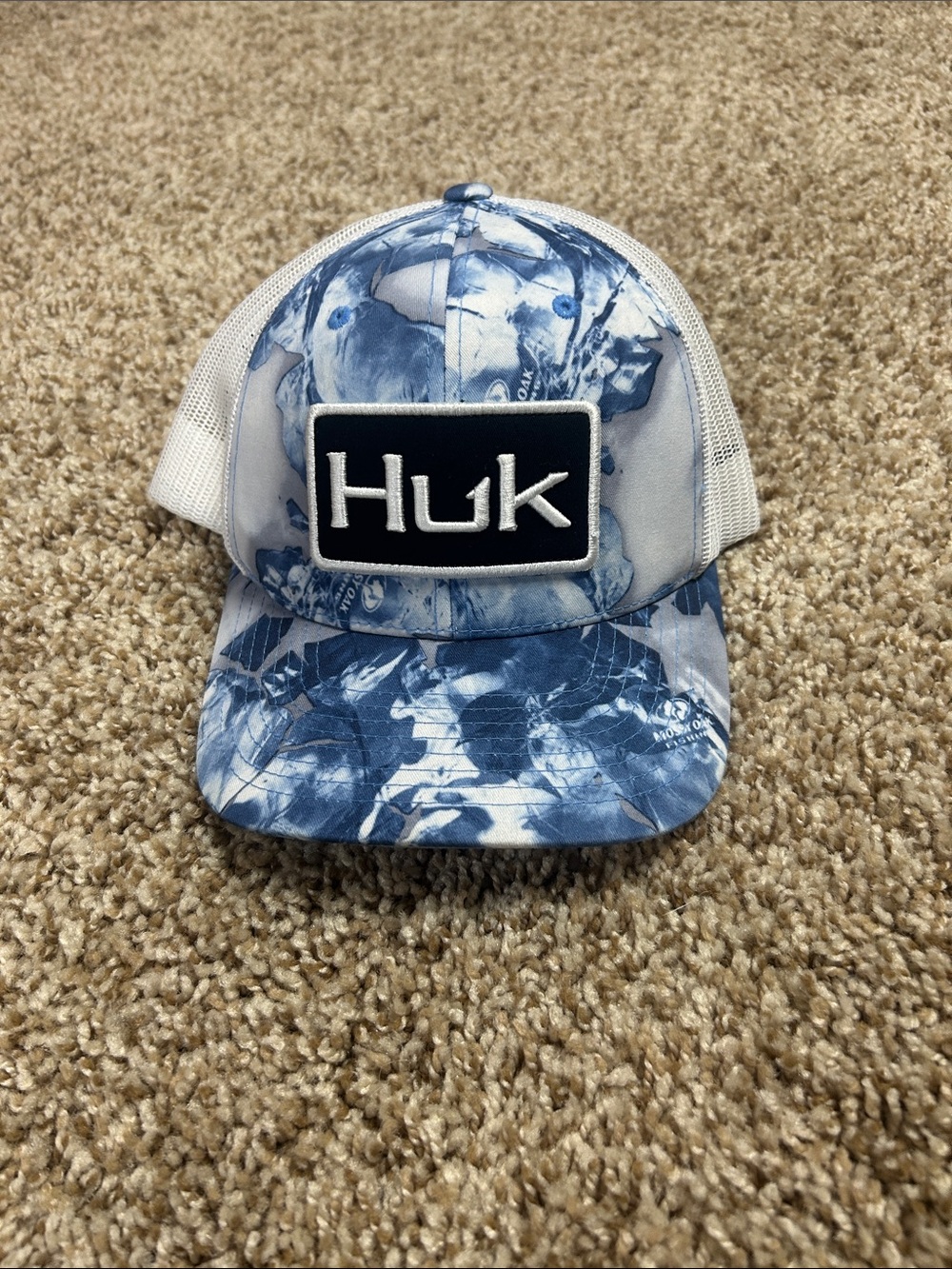 Huk Kids Navy and White Tie-Dye Mesh Trucker Hat
